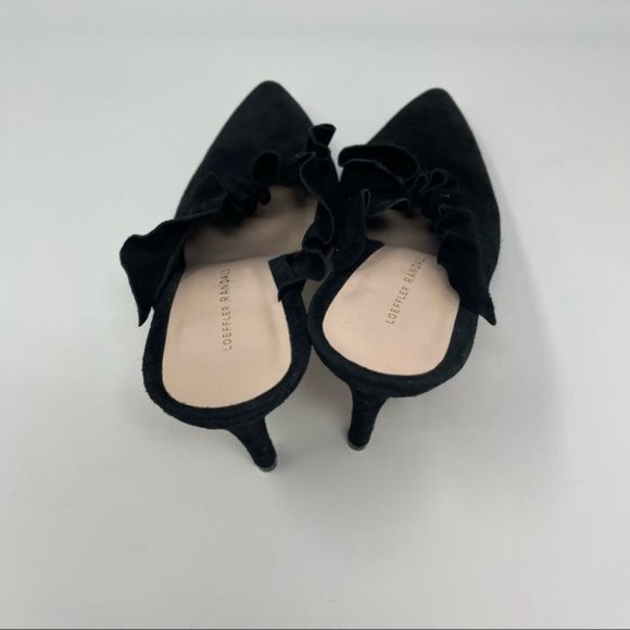 Loeffler Randall Langley Ruffle Mule Black Suede - Picture 4 of 9